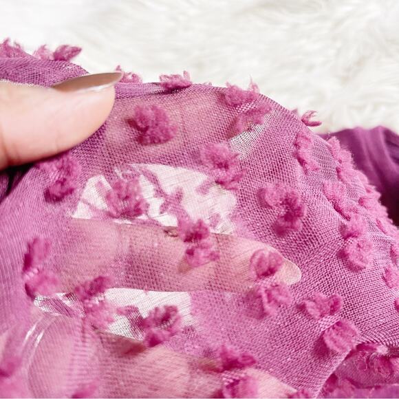 Anthropologie Women's Maeve Textured-Sleeve Top in Purple‎ Size XSP - Picture 5 of 6